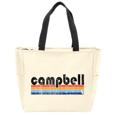 Vintage 80s Style Campbell Ca Zip Tote Bag