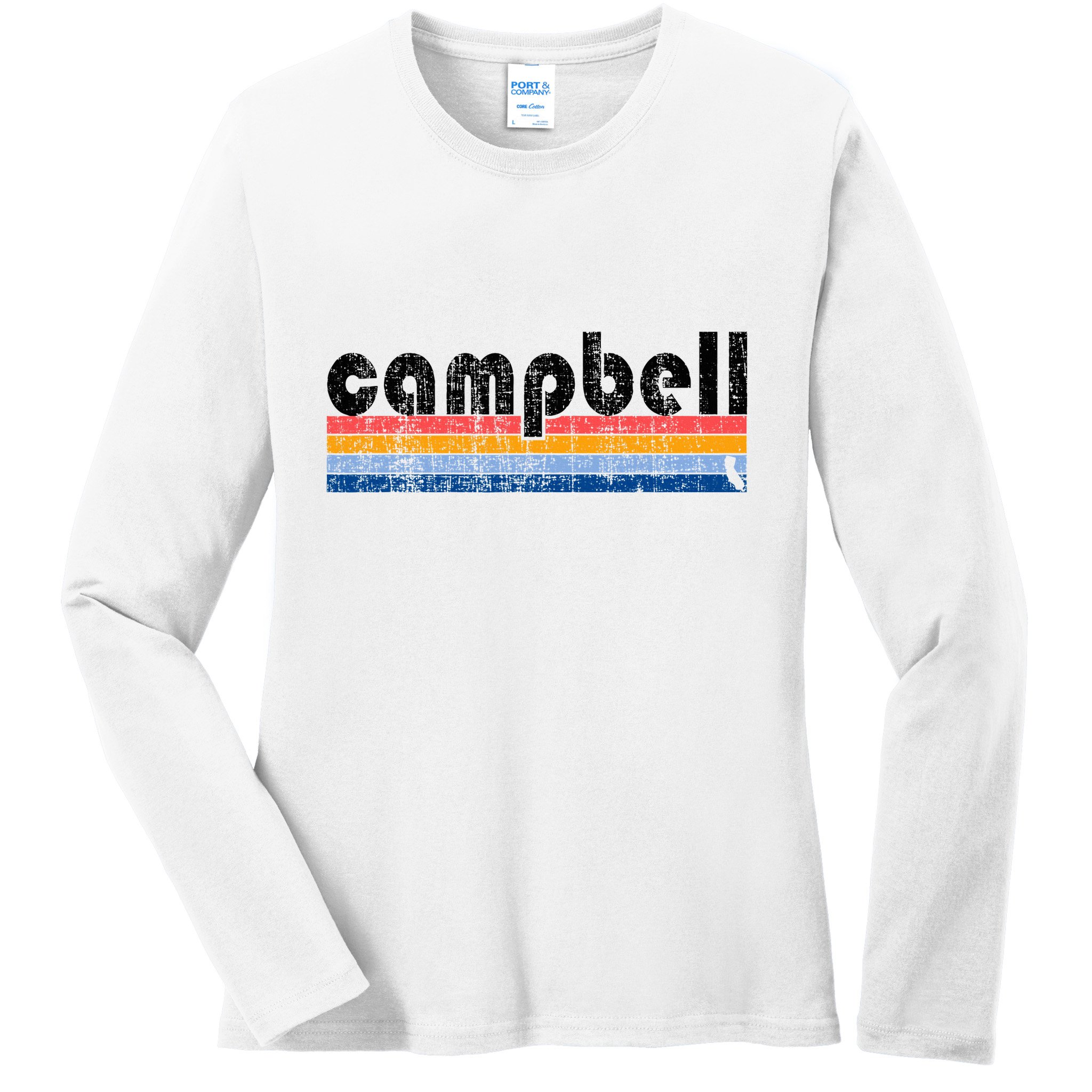 Vintage 80s Style Campbell Ca Ladies Long Sleeve Shirt