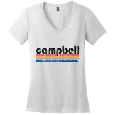 Vintage 80s Style Campbell Ca Women's V-Neck T-Shirt