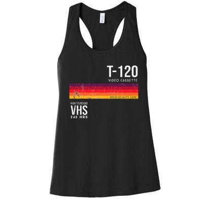 Vintage 80s Video Cassette Tape Vhs Women's Racerback Tank