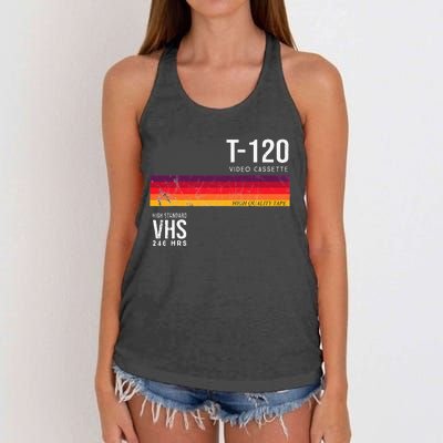 Vintage 80s Video Cassette Tape Vhs Women's Knotted Racerback Tank