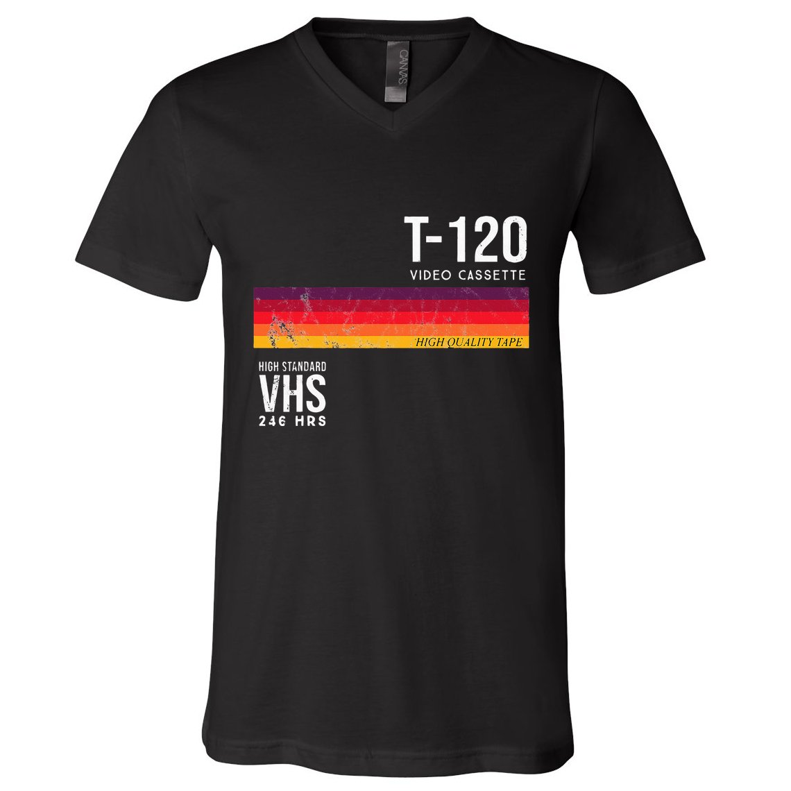 Vintage 80s Video Cassette Tape Vhs V-Neck T-Shirt