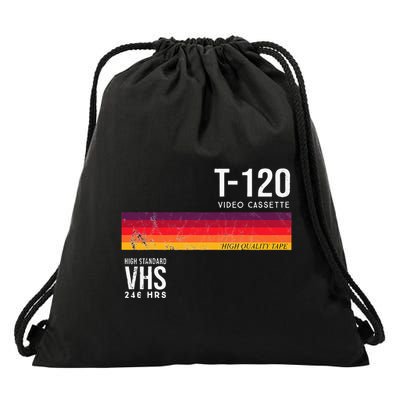 Vintage 80s Video Cassette Tape Vhs Drawstring Bag