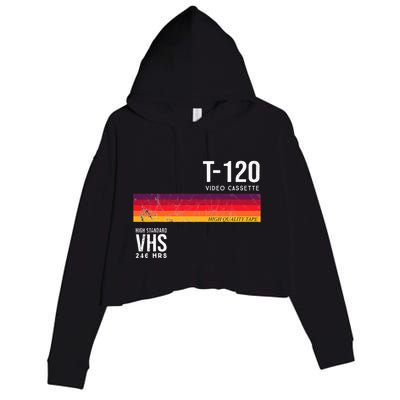 Vintage 80s Video Cassette Tape Vhs Crop Fleece Hoodie