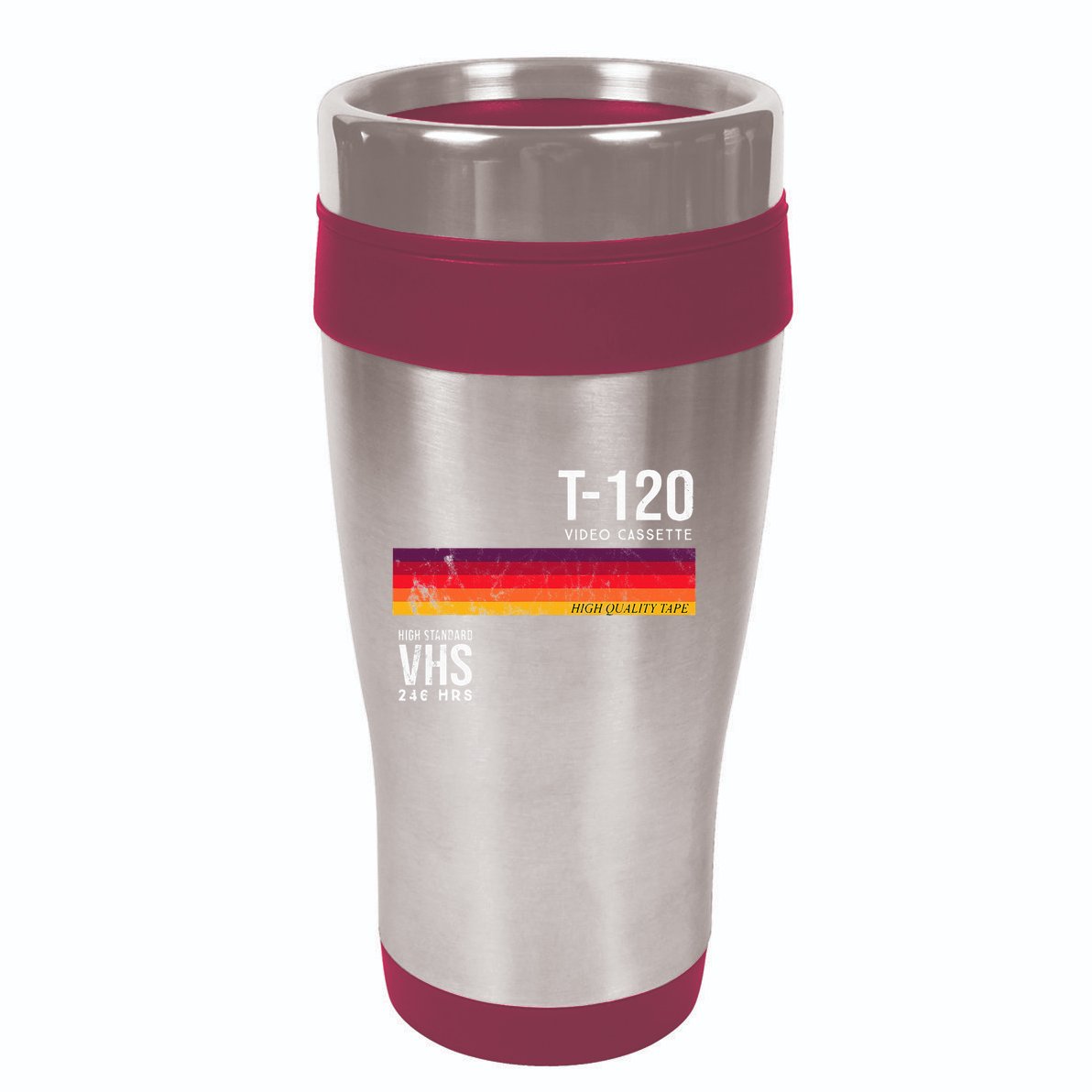 Vintage 80s Video Cassette Tape Vhs 16oz Travel Tumbler