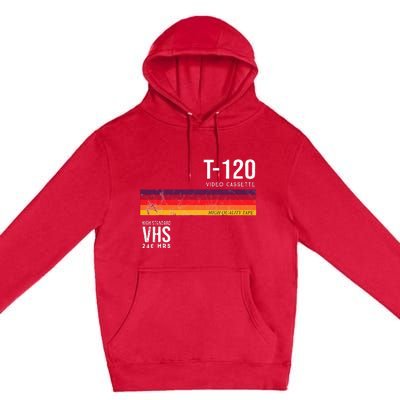 Vintage 80s Video Cassette Tape Vhs Premium Pullover Hoodie