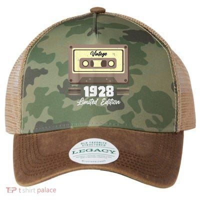 Vintage 95th Birthday T Cassette Tape 1928 Design Legacy Tie Dye Trucker Hat