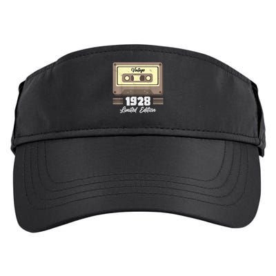 Vintage 95th Birthday T Cassette Tape 1928 Design Adult Drive Performance Visor