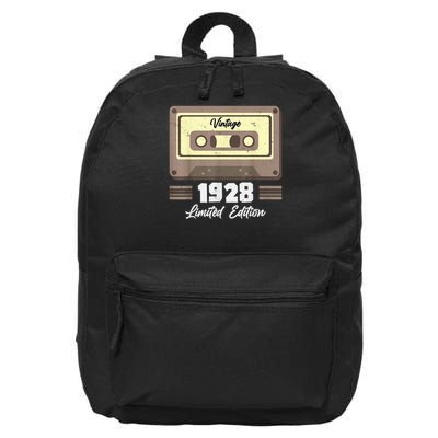 Vintage 95th Birthday T Cassette Tape 1928 Design 16 in Basic Backpack