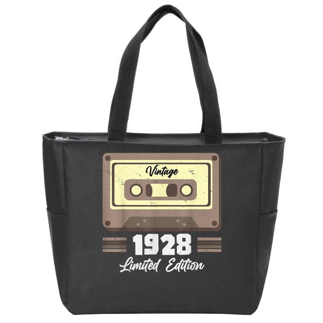 Vintage 95th Birthday T Cassette Tape 1928 Design Zip Tote Bag
