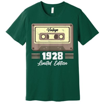 Vintage 95th Birthday T Cassette Tape 1928 Design Premium T-Shirt
