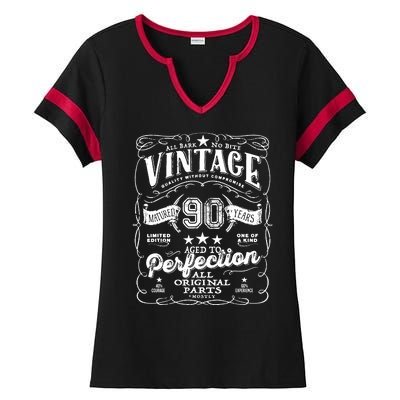 Vintage 90th Birthday Perfection Original Part 1933 Ladies Halftime Notch Neck Tee