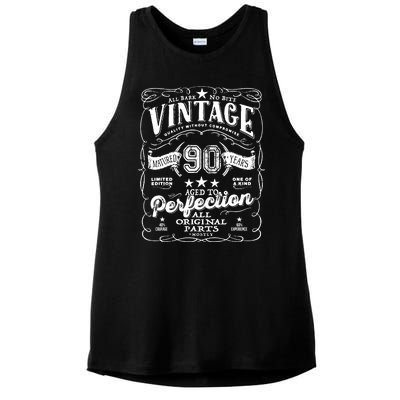 Vintage 90th Birthday Perfection Original Part 1933 Ladies PosiCharge Tri-Blend Wicking Tank