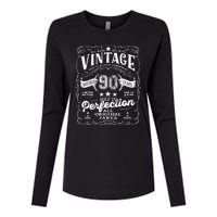 Vintage 90th Birthday Perfection Original Part 1933 Womens Cotton Relaxed Long Sleeve T-Shirt