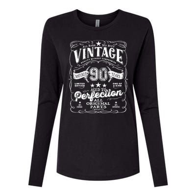 Vintage 90th Birthday Perfection Original Part 1933 Womens Cotton Relaxed Long Sleeve T-Shirt