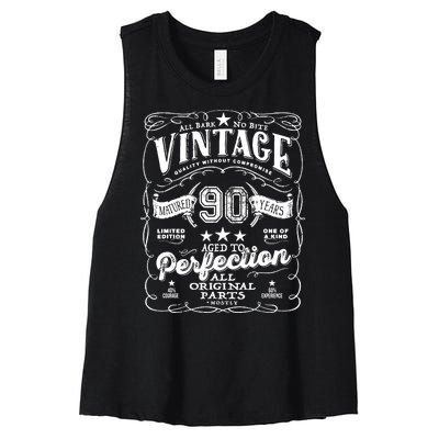 Vintage 90th Birthday Perfection Original Part 1933 Women's Racerback Cropped Tank