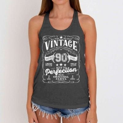 Vintage 90th Birthday Perfection Original Part 1933 Women's Knotted Racerback Tank