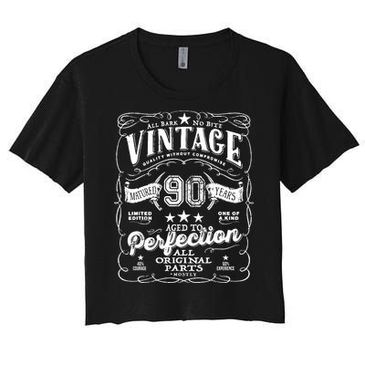 Vintage 90th Birthday Perfection Original Part 1933 Women's Crop Top Tee