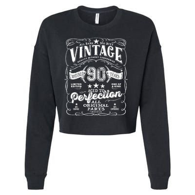 Vintage 90th Birthday Perfection Original Part 1933 Cropped Pullover Crew