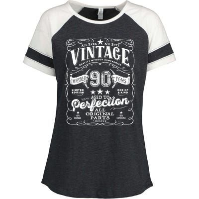 Vintage 90th Birthday Perfection Original Part 1933 Enza Ladies Jersey Colorblock Tee