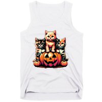 Vintage 90s Cats Kittens Pumpkin Halloween Spooky Season Tank Top