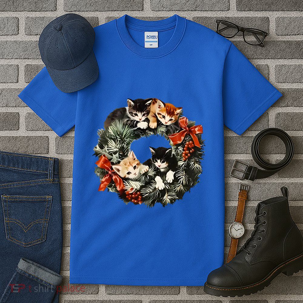 Vintage 90s Cat Christmas Gift Tall T-Shirt