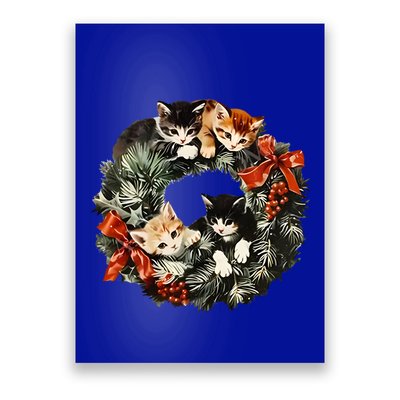 Vintage 90s Cat Christmas Gift Poster