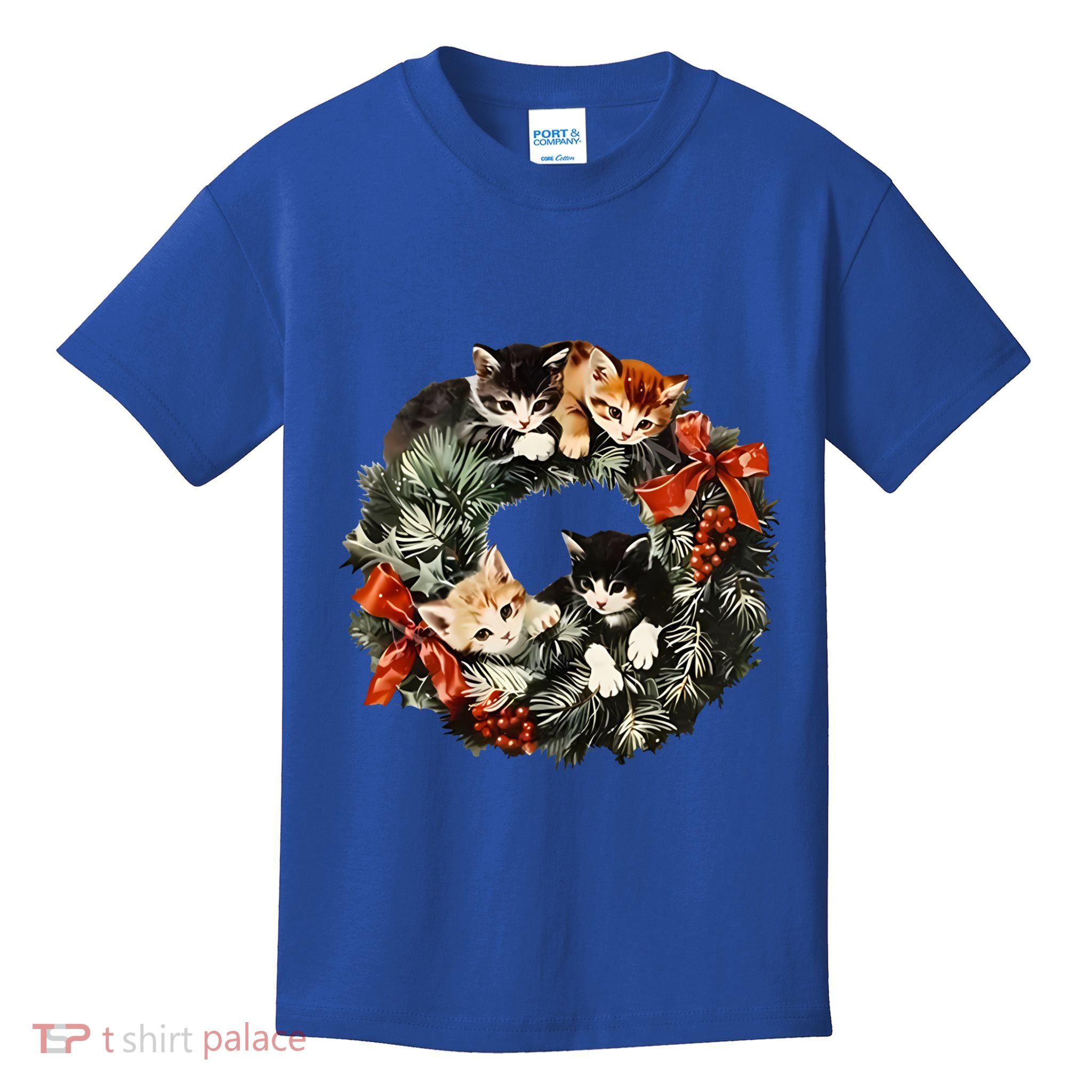 Vintage 90s Cat Christmas Gift Kids T-Shirt