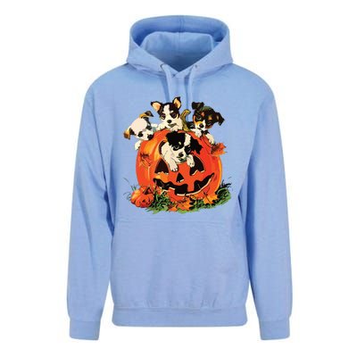 Vintage 90s Dog Retro Pumpkin Puppies Halloween Dog Lovers Unisex Surf Hoodie