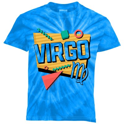 Virgo 90s Horoscope Zodiac Sign Astrology Gift Kids Tie-Dye T-Shirt