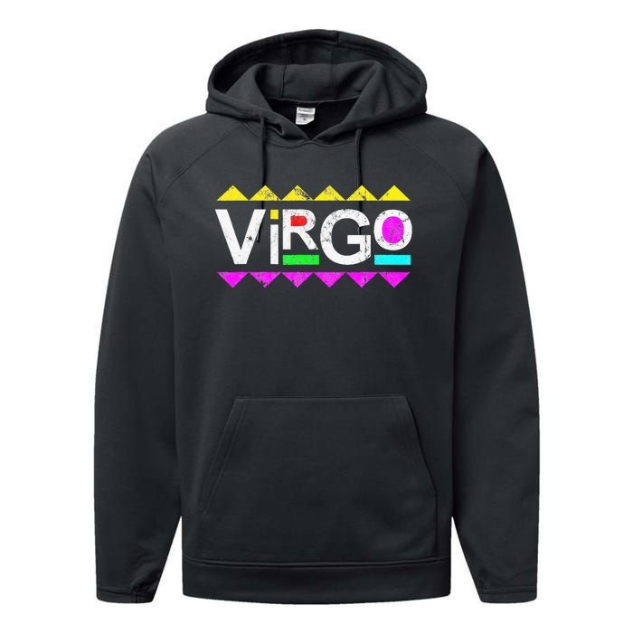 Virgo 90s Horoscope Zodiac Sign Astrology Gift Performance Fleece Hoodie