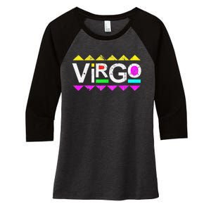 Virgo 90s Horoscope Zodiac Sign Astrology Gift Women's Tri-Blend 3/4-Sleeve Raglan Shirt