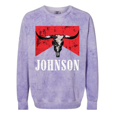 Vintage 90s Johnson Name Personalized Colorblast Crewneck Sweatshirt