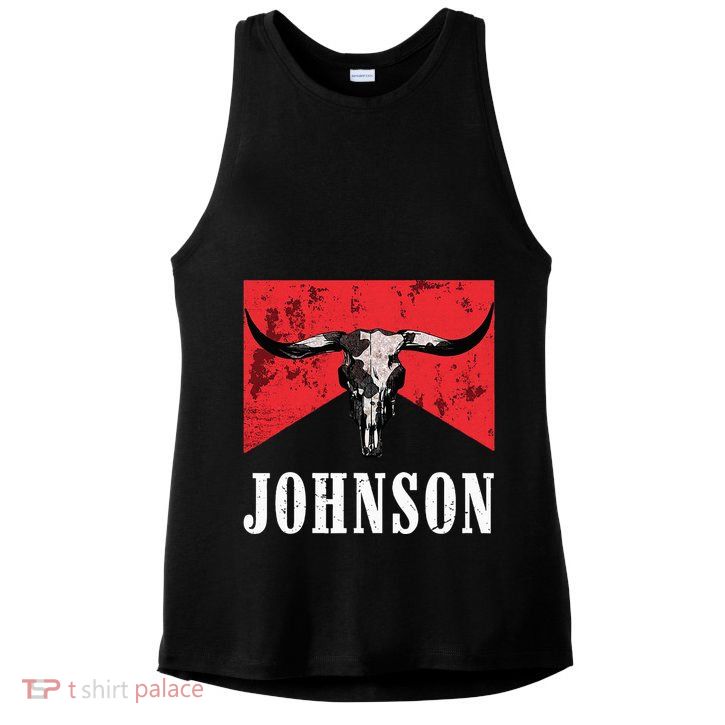 Vintage 90s Johnson Name Personalized Ladies PosiCharge Tri-Blend Wicking Tank
