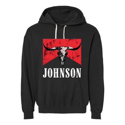 Vintage 90s Johnson Name Personalized Garment-Dyed Fleece Hoodie