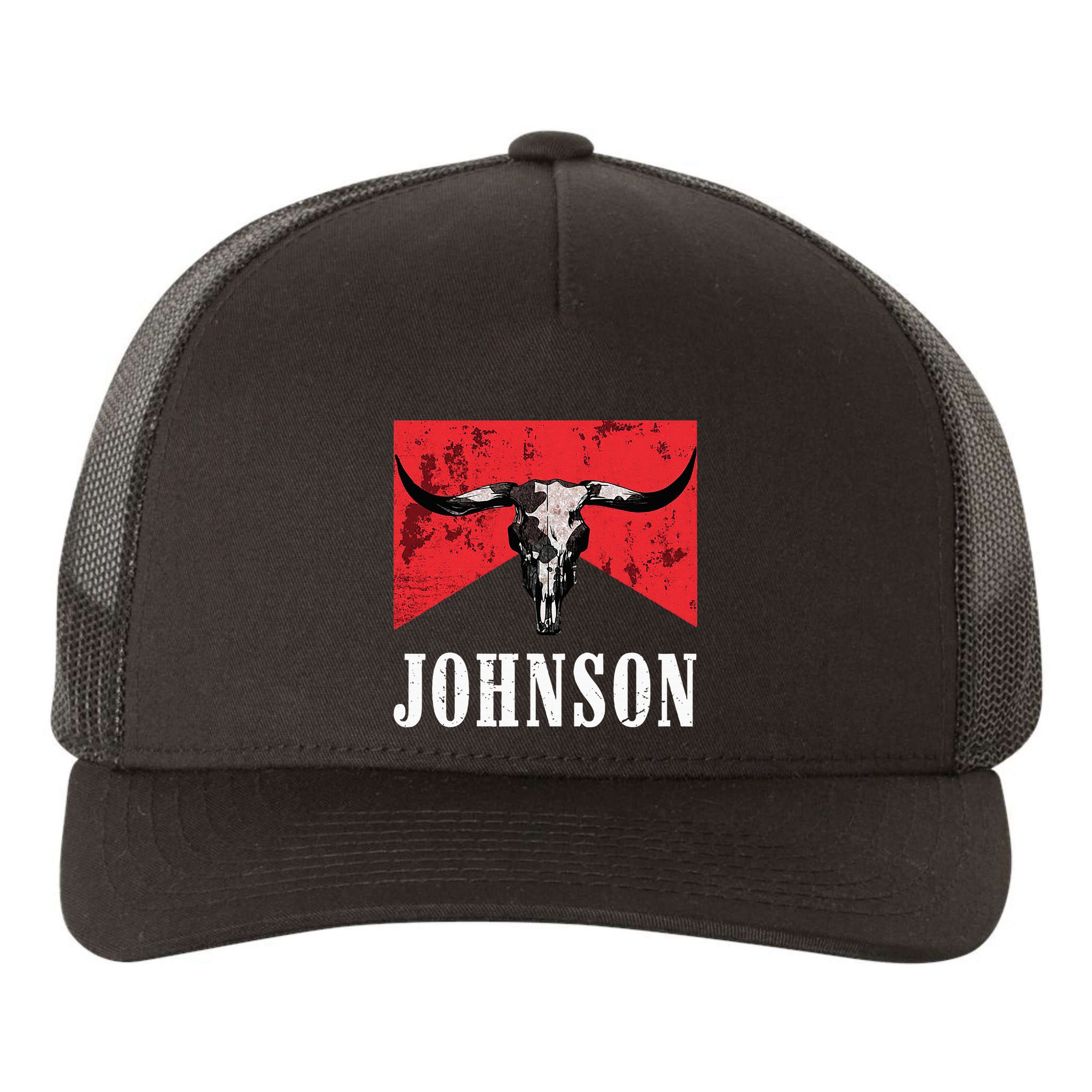 Vintage 90s Johnson Name Personalized Yupoong Adult 5-Panel Trucker Hat