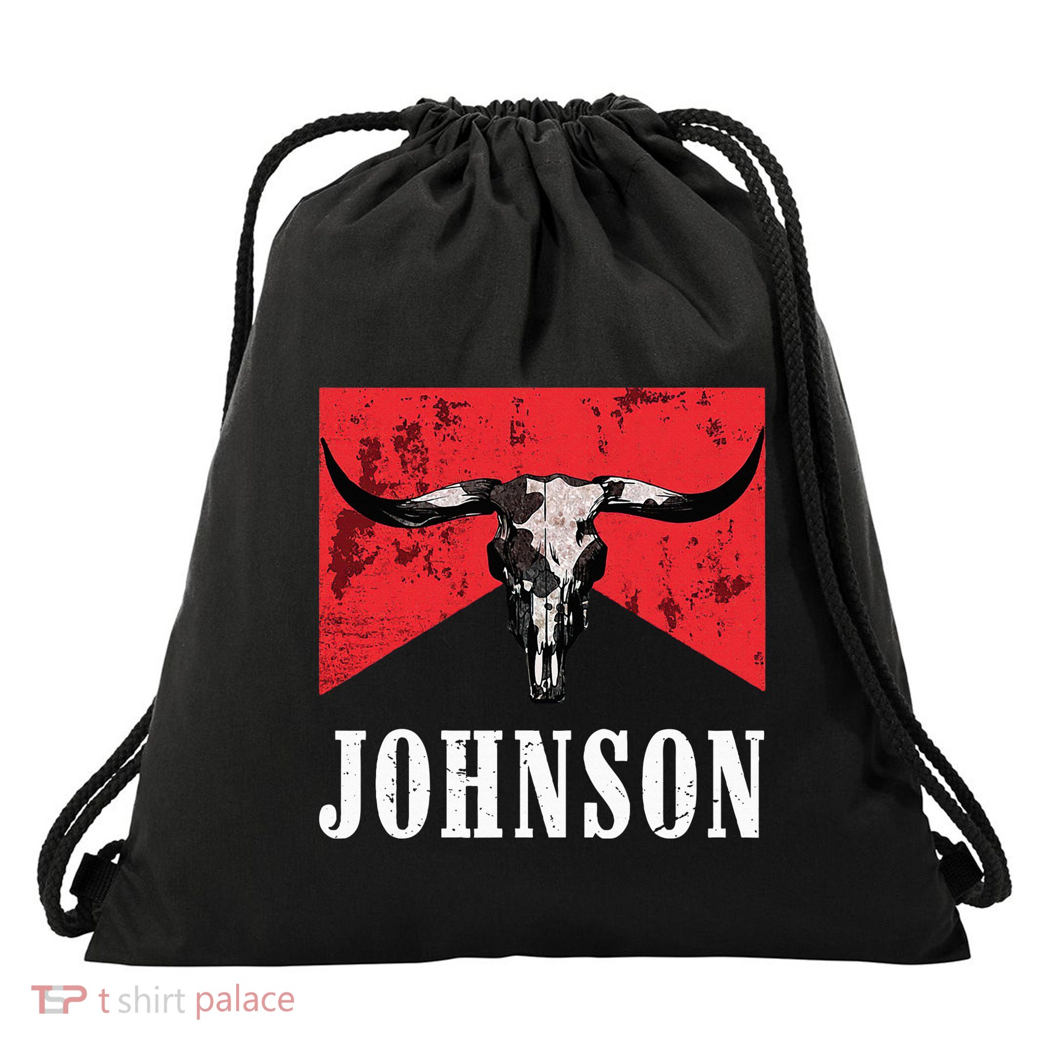 Vintage 90s Johnson Name Personalized Drawstring Bag