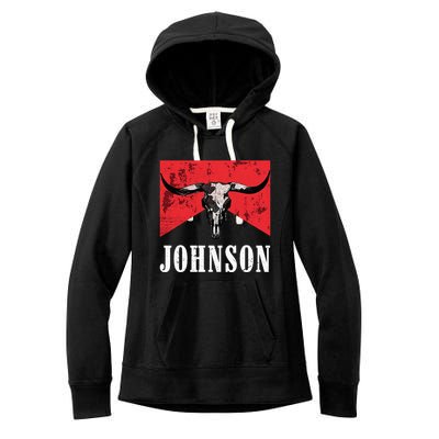Vintage 90s Johnson Name Personalized Women's Fleece Hoodie