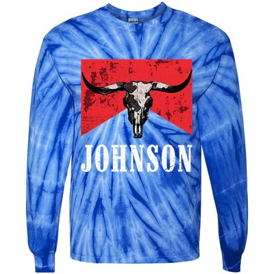 Vintage 90s Johnson Name Personalized Tie-Dye Long Sleeve Shirt