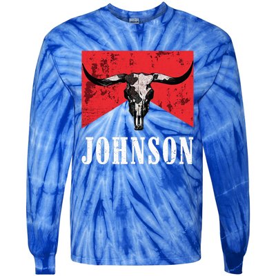 Vintage 90s Johnson Name Personalized Tie-Dye Long Sleeve Shirt