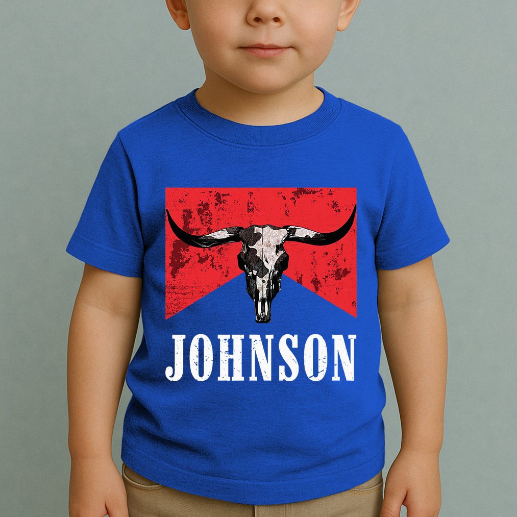 Vintage 90s Johnson Name Personalized Toddler T-Shirt