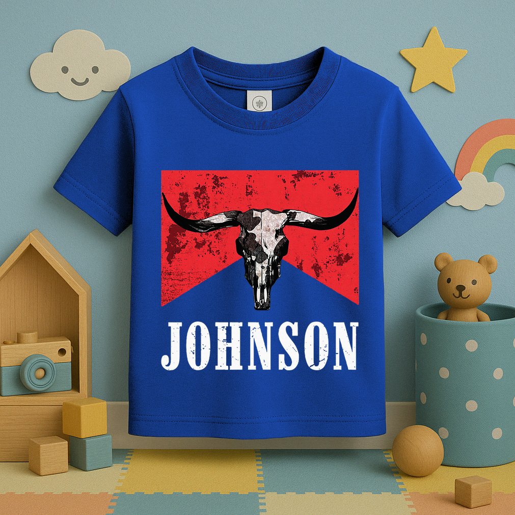 Vintage 90s Johnson Name Personalized Toddler T-Shirt