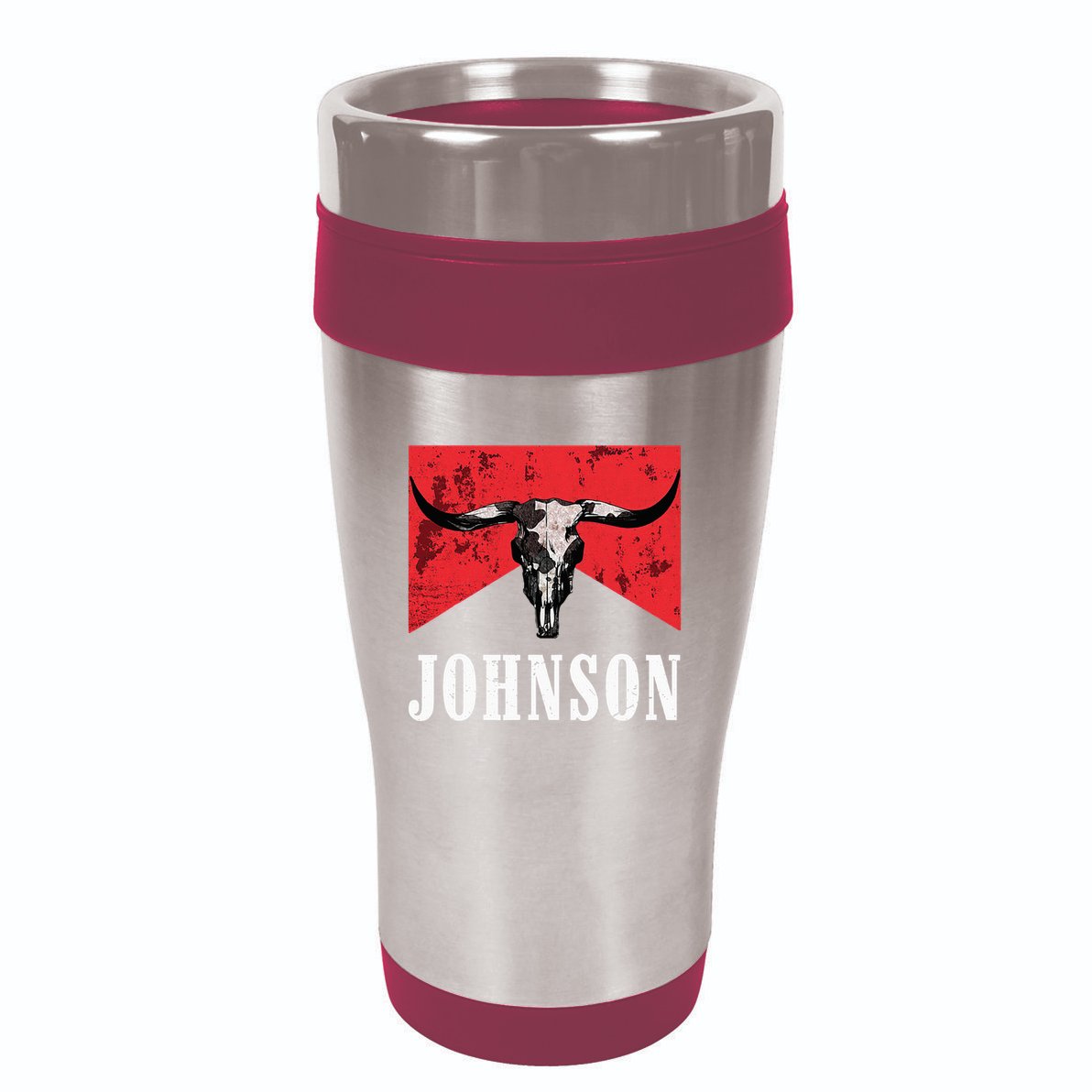 Vintage 90s Johnson Name Personalized 16oz Travel Tumbler