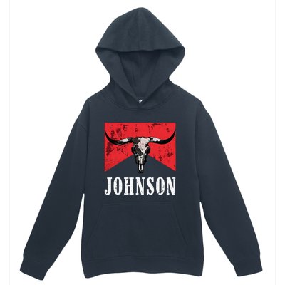 Vintage 90s Johnson Name Personalized Urban Pullover Hoodie