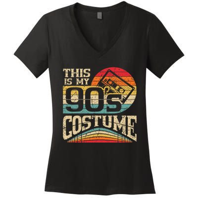 Vintage 90s Outfit This Is My 90s Costume Party Women's V-Neck T-Shirt