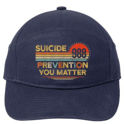 Vintage 988 Suicide Prevention 988 7-Panel Snapback Hat