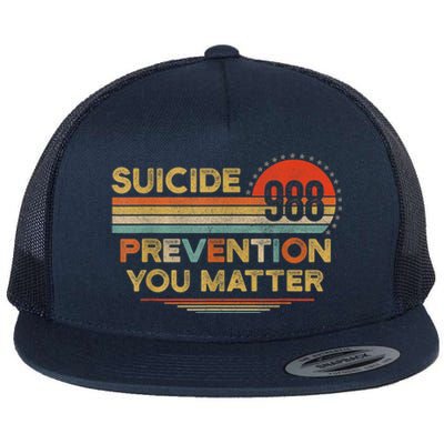 Vintage 988 Suicide Prevention 988 Flat Bill Trucker Hat