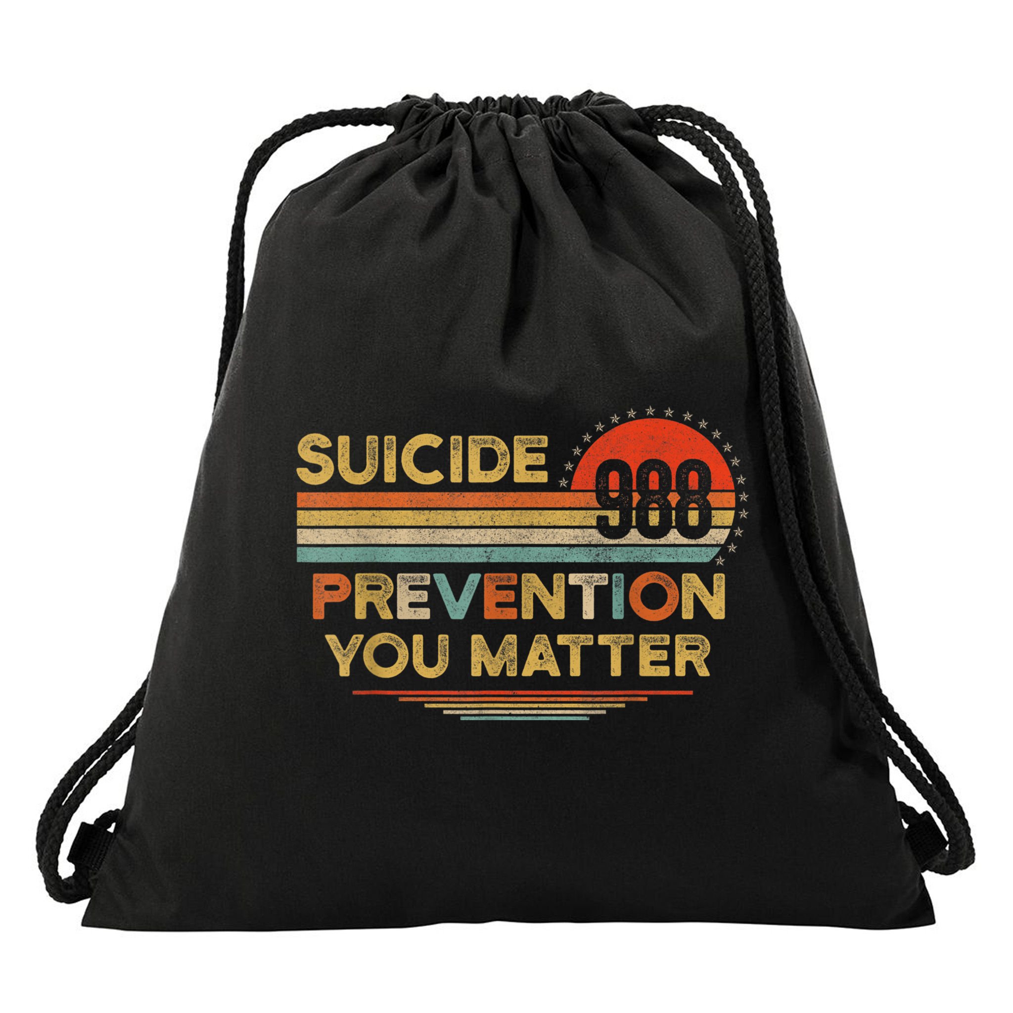Vintage 988 Shirt Suicide Prevention 988 Drawstring Bag