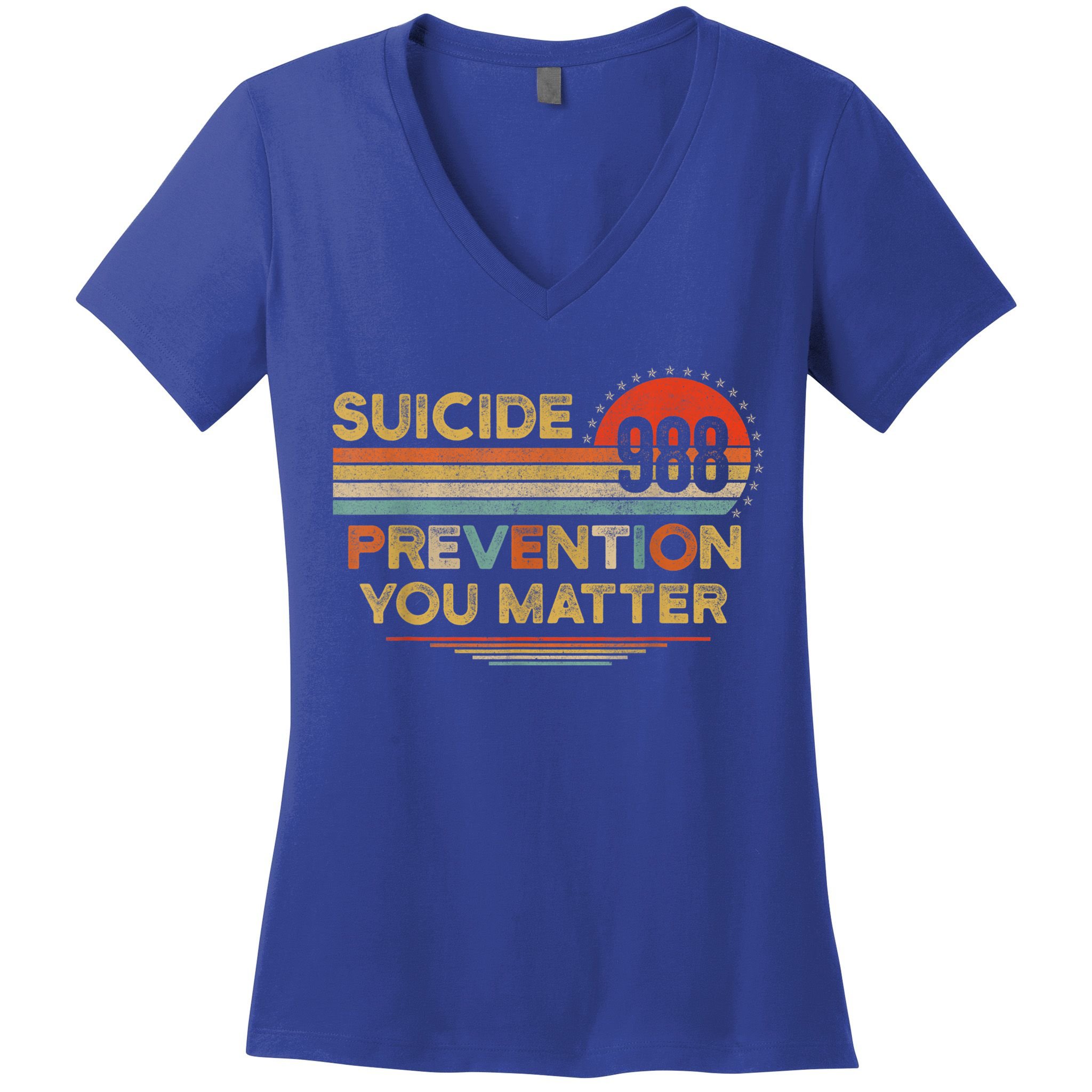 Vintage 988 Shirt Suicide Prevention 988 Women's V-Neck T-Shirt