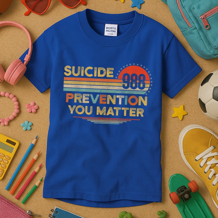 Vintage 988 Shirt Suicide Prevention 988 Kids T-Shirt
